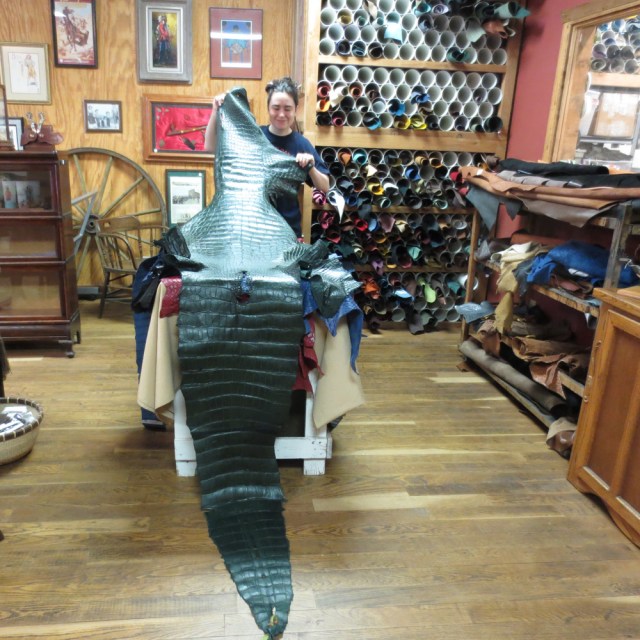 Forest Green Alligator Leather