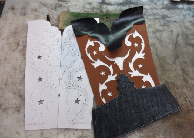 October's navy alligator boots