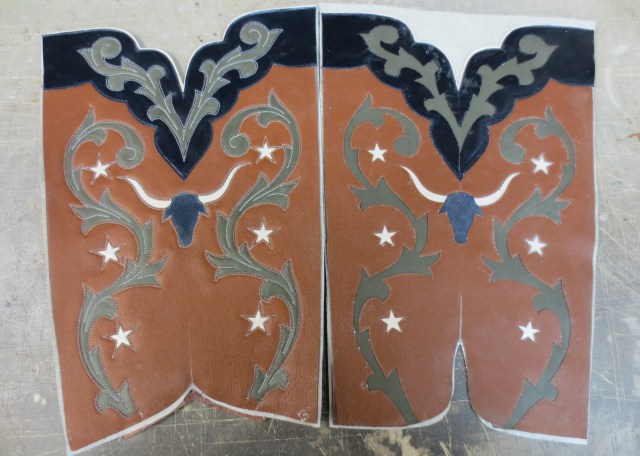 Stitching the boot tops