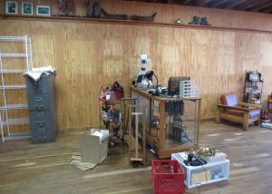 That desk holds so much stuff and I'm still trying to put it all way (or throw it away).